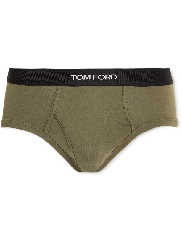 Photo: TOM FORD - Stretch-Cotton Jersey Briefs - Green