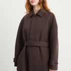 Auralee Women's Twisted Double Cloth Coat in Dark Brown