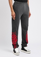 Warren Lotas Serenity Reaper Embroidered Cotton Sweatpants Black