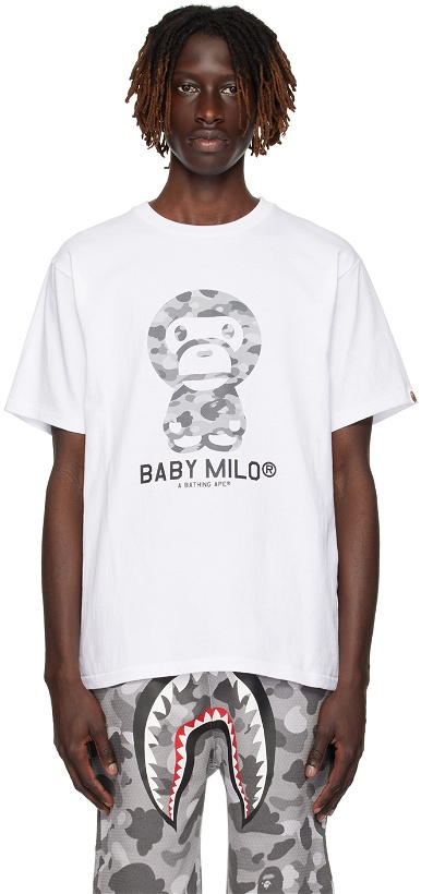 Photo: BAPE White Honeycomb Camo Baby Milo T-Shirt