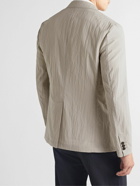 Theory - Clinton Slim-Fit Unstructured Crinkled Nylon-Blend Blazer - Gray