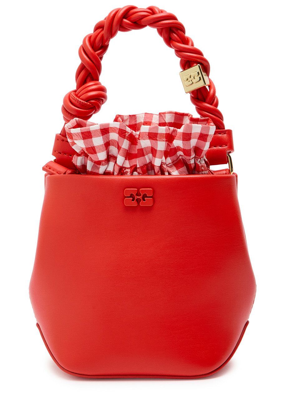 トートバッグ Ganni Bou Bucket Mini Purse - Ganni - Leather - Red Ganni Bou Bucket Mini Purse - Leather - Red | ModeSens