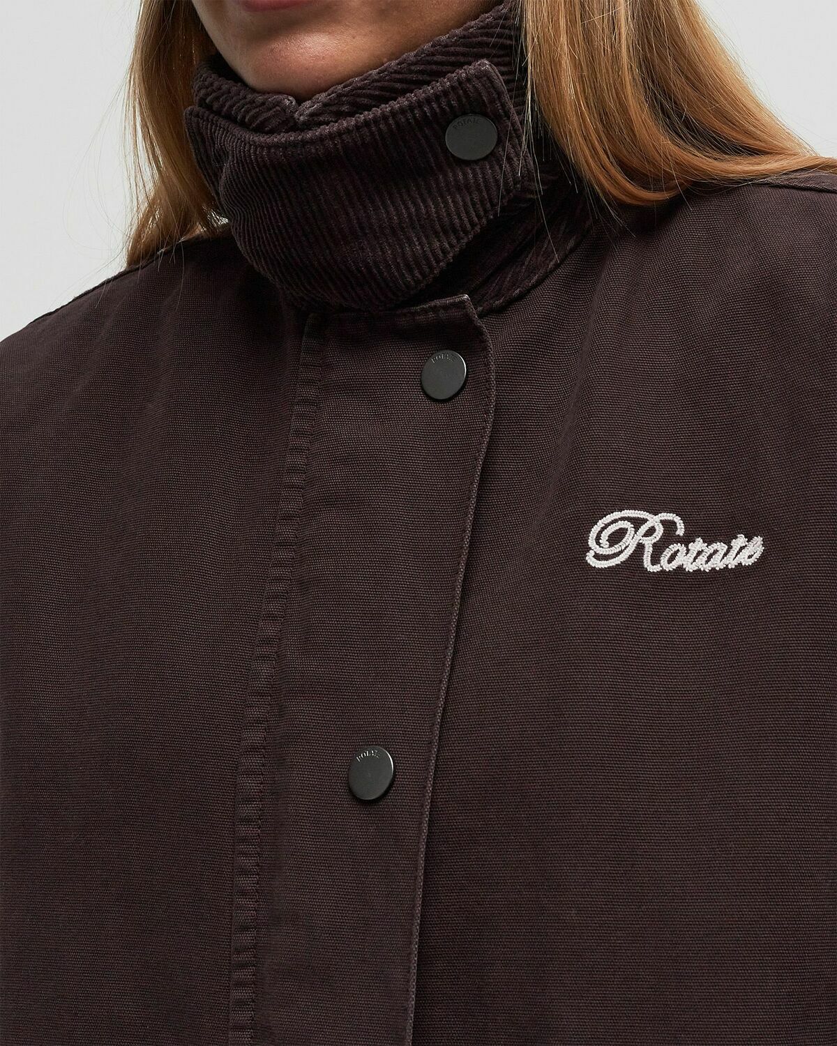 ROTATE Birger Christensen Heavy Woven Jacket Brown Womens Parka