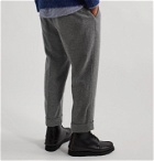 Barbour White Label - Chester Tapered Pleated Mélange Wool-Blend Felt Trousers - Gray