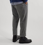 Barbour White Label - Chester Tapered Pleated Mélange Wool-Blend Felt Trousers - Gray