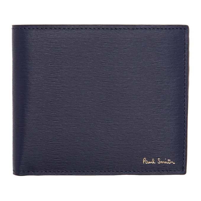 Photo: Paul Smith Navy Straw Grain Bifold Wallet