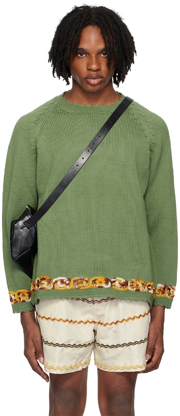 Photo: Bode Green Daisy Garland Sweater