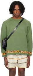 Bode Green Daisy Garland Sweater