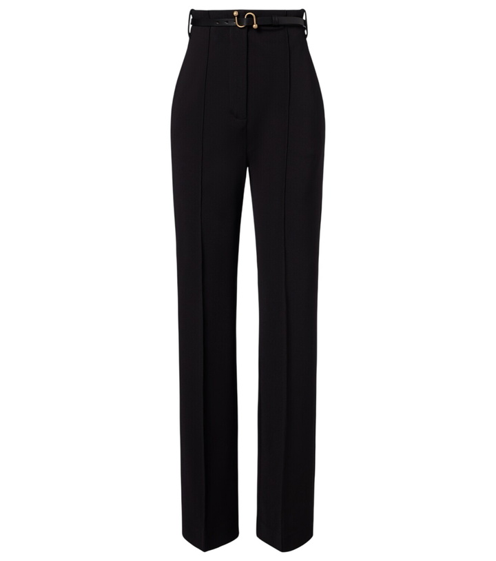Photo: Sportmax Belted crêpe straight pants