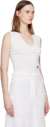 SHUSHU/TONG White Bow Detail V-Neck Knit Tank Top