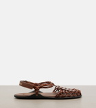 Miu Miu Leather-trimmed sandals