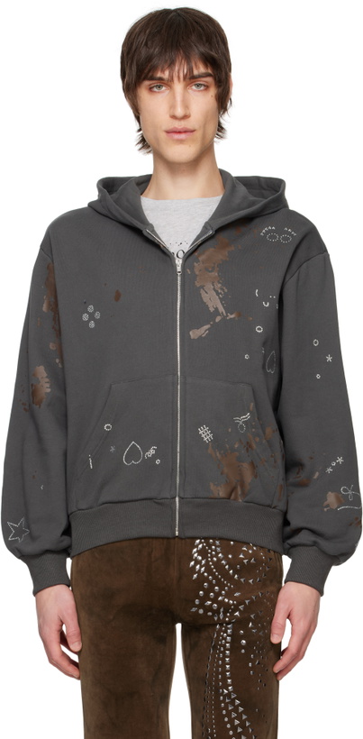 Photo: Praying Gray Mud Rhinestone Hoodie