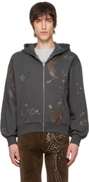 Praying Gray Mud Rhinestone Hoodie