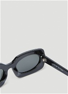 Clean Waves - Inez & Vinoodh Low Rectangle Sunglasses in Black