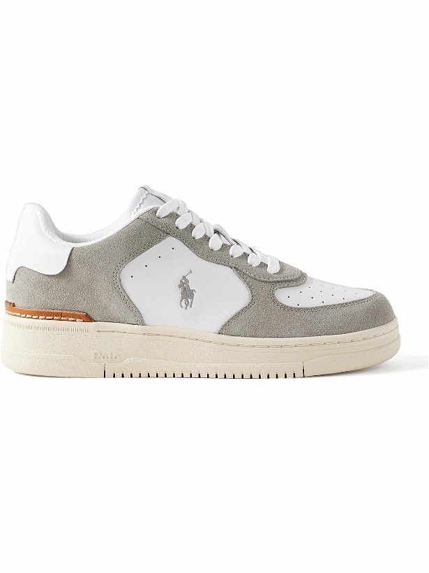 Photo: Polo Ralph Lauren - Masters Court Logo-Embroidered Leather and Suede Sneakers - White