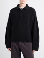 The Elder Statesman - Dume Rugby Cashmere Polo Sweater - Black