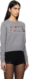 Marc Jacobs Gray Gem Knit Logo Sweater
