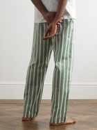 Derek Rose - Straight-Leg Striped Royal 219 Cotton-Satin Drawstring Trousers - Green