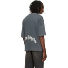 Palm Angels Gray Skull Loose T-shirt