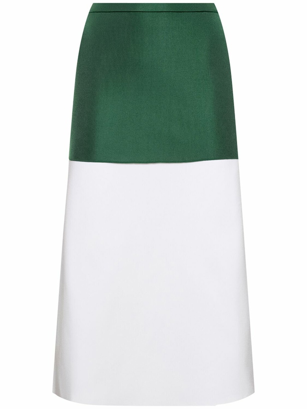 Photo: FERRAGAMO Bicolor Viscose Blend Midi Skirt