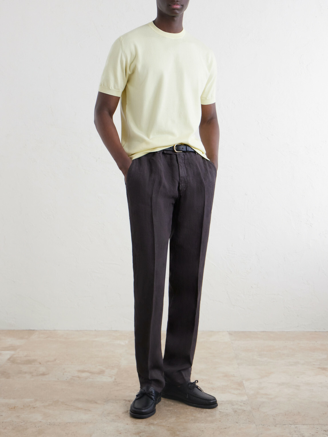 Boglioli - Garment-Dyed Ribbed-Knit Cotton-Jersey T-Shirt - Yellow