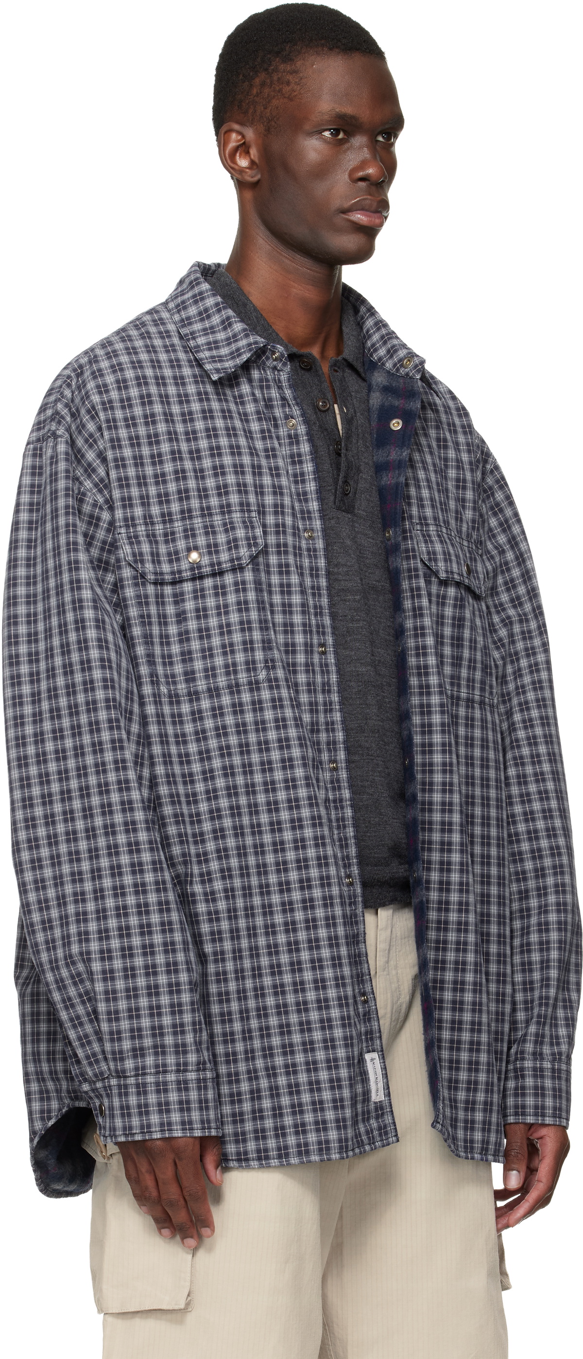 Maison Margiela Blue Padded Reversible Shirt