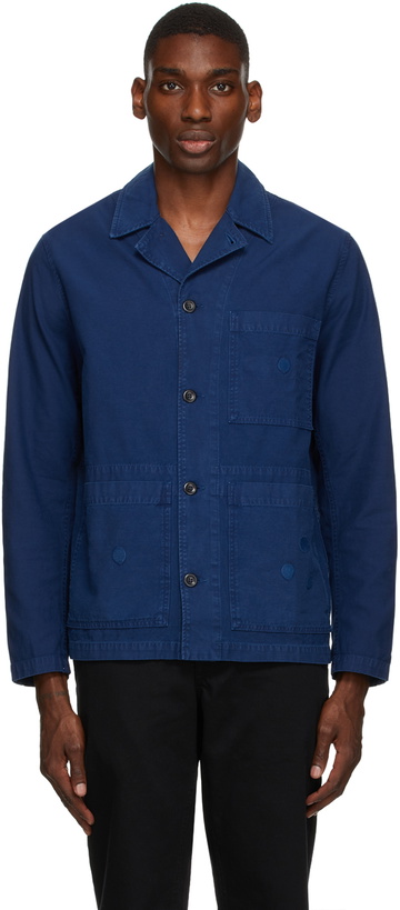 Photo: Norse Projects Blue Geoff McFetridge Edition Back Satin Mads Jacket