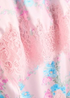 Loveshackfancy Floral Printed Satin Maxi Dress Pink