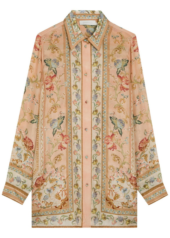 Photo: Zimmermann Roselight Printed Silk Shirt Pink