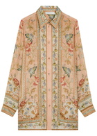 Zimmermann Roselight Printed Silk Shirt Pink