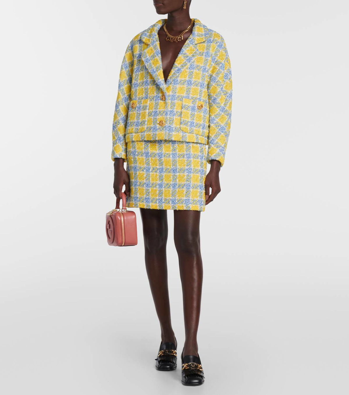 Gucci Checked lamé tweed jacket Gucci