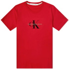 Calvin Klein Men's Archival Monogram Flock T-Shirt in Red