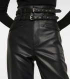 Philosophy di Lorenzo Serafini Faux-leather high-rise straight pants