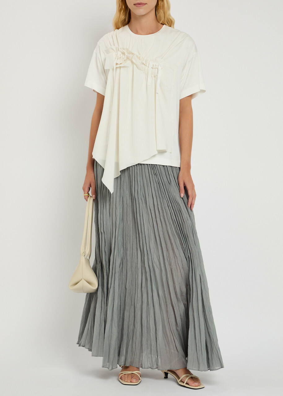 High Mentor Ruffled Jersey T-shirt Cream
