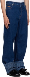 MSGM Blue Rolled Jeans