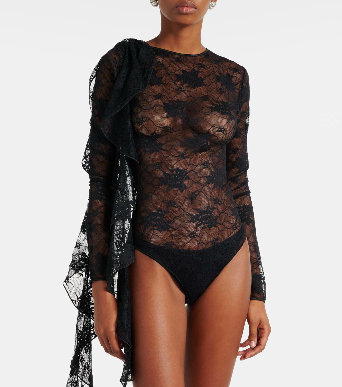 Oséree Draped lace bodysuit
