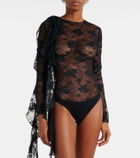 Oséree Draped lace bodysuit