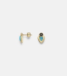 Ileana Makri Tiara 18kt gold drop earrings with diamonds and turquoise