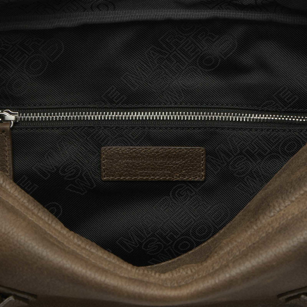 MARGESHERWOOD Women's Soft Boston Bag in Washed Brown Embossed Pull-Up 