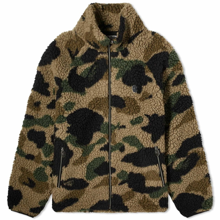 Photo: A Bathing Ape Men's 1St Camo Metal One Point Fleece Jacket in Green