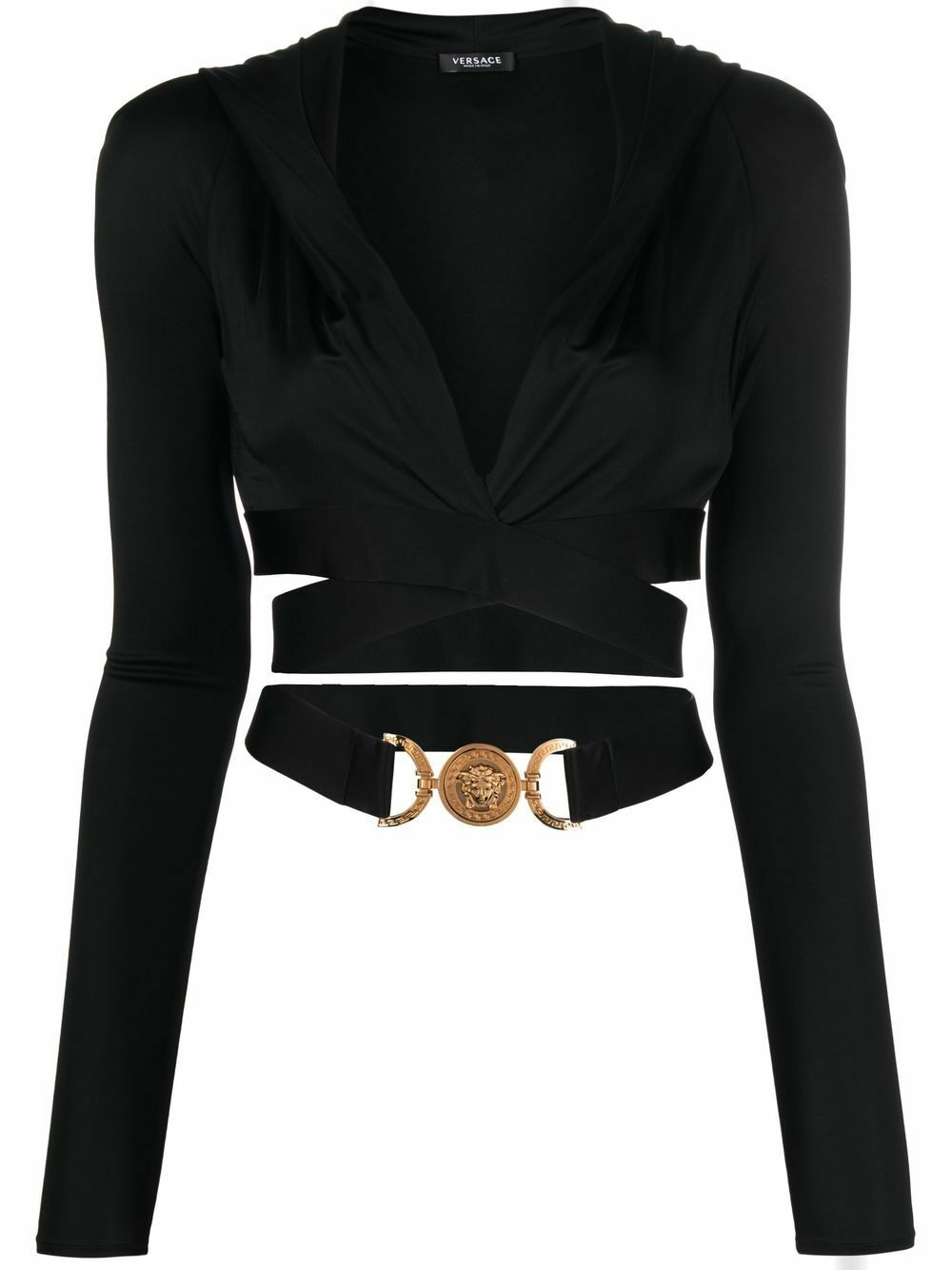 Versace crop outlet top hoodie