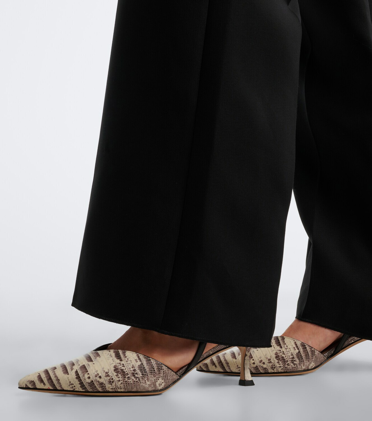 Fendi Colibrì snake-effect leather slingback pumps