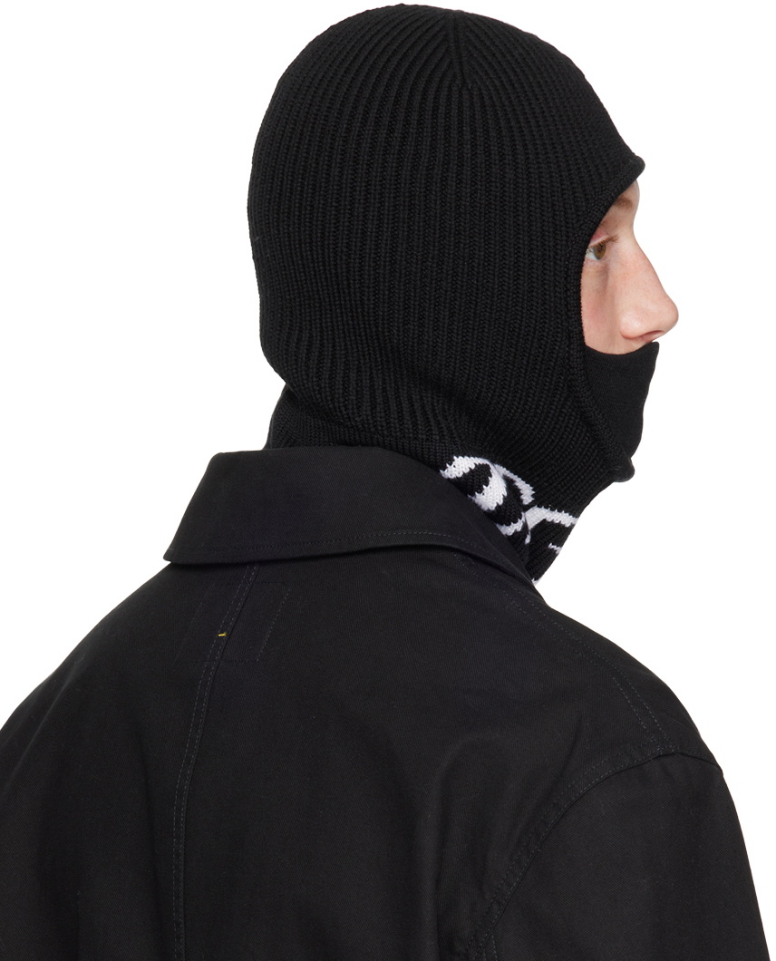 ZEGNA Black & White Logo Balaclava Zegna