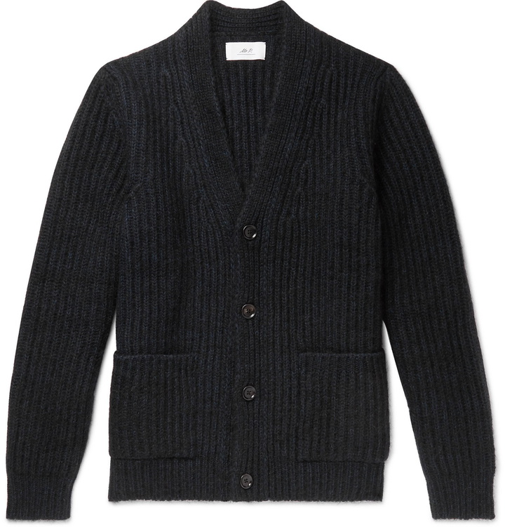 Photo: Mr P. - Ribbed-Knit Cardigan - Black