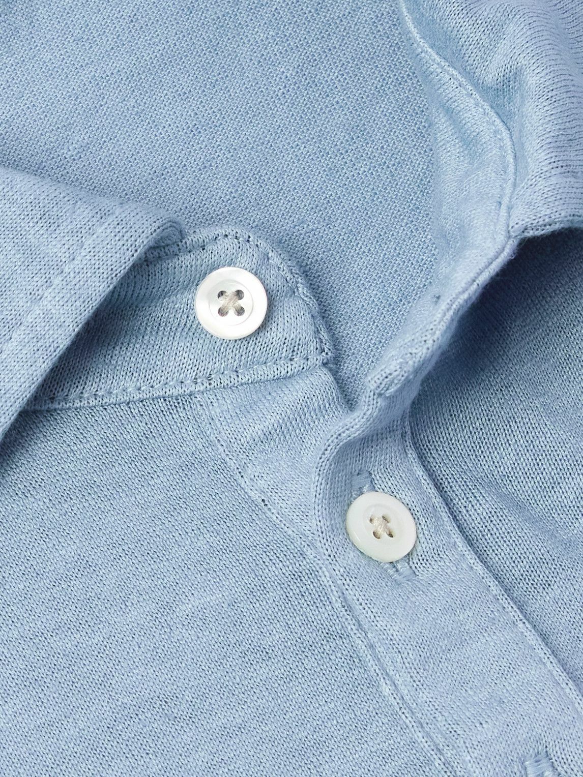 Massimo Alba - Linen and Cotton-Blend Polo Shirt - Blue