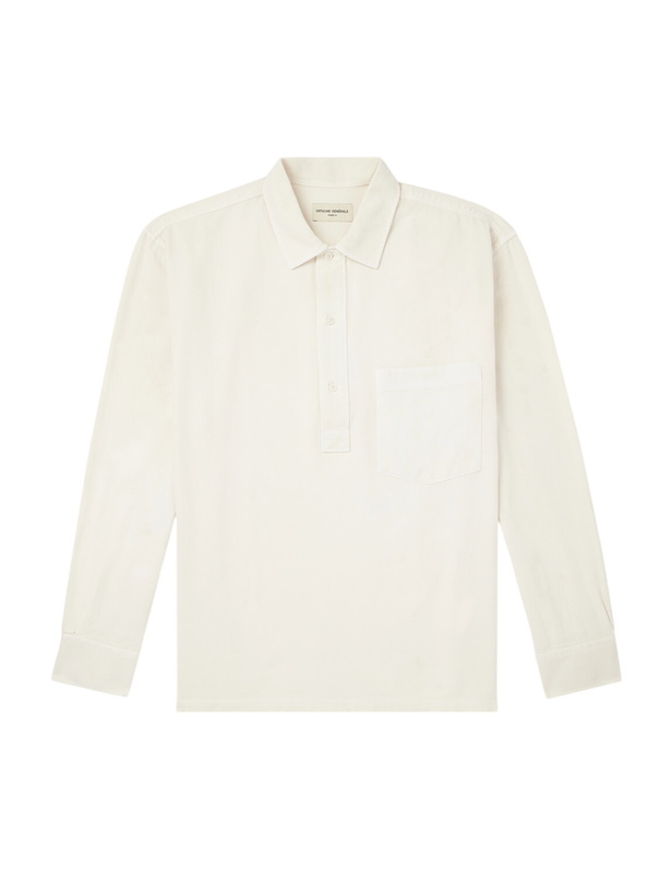 Photo: Officine Générale - Jordy Cotton-Twill Polo Shirt - Neutrals