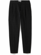 Mr P. - Pleated Linen, Cotton and Nylon-Blend Trousers - Black