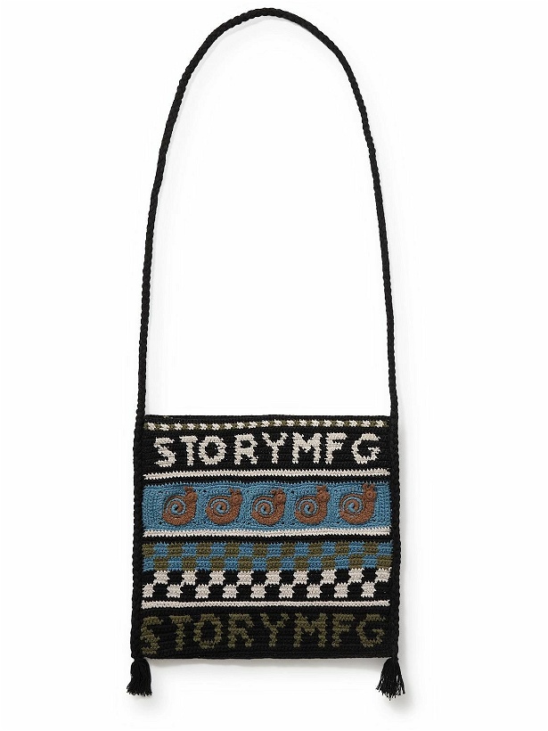 Photo: Story Mfg. - Crocheted Organic Cotton Messenger Bag
