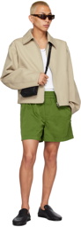 Bottega Veneta Green Crinkled Shorts