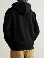 Burberry - Logo-Embroidered Appliquéd Cotton-Jersey Hoodie - Black